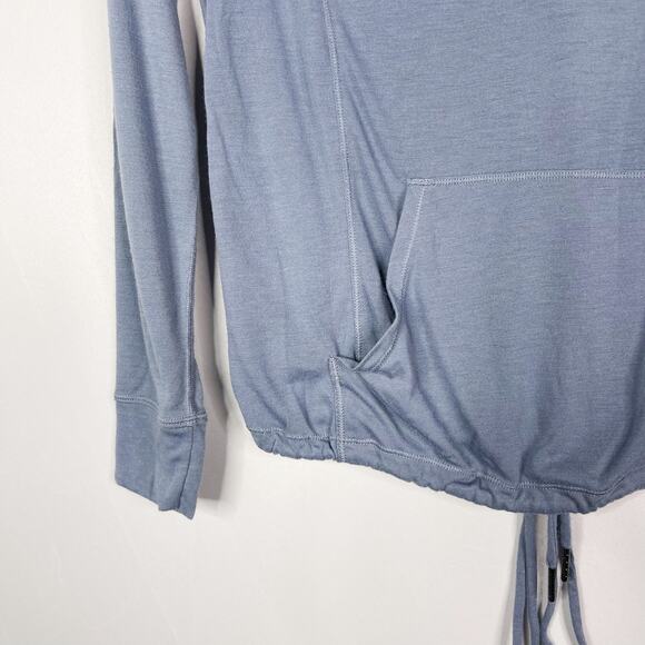 Calvin Klein Performance XSmall Blue Tie Bottom Open Back Long Sleeve Top Scoop - Picture 4 of 10